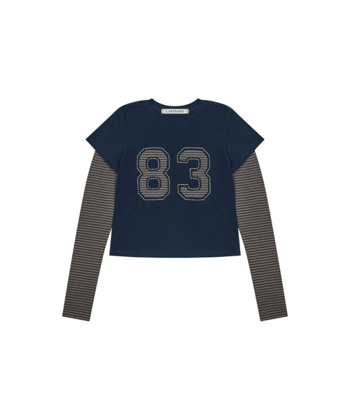 LARTIGENT(ラーティゼン)の「L13 STRIPE T-SHIRT(Tシャツ/カットソー・レディース・ネイビー/ワインレッド/アイボリー・FREE)」の18枚目の写真
