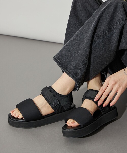 CITEN(シテン)の「<CITEN>ネオプレーンテープサンダル(サンダル・レディース・ライトグレー/ブラック・M/S/L)」の1枚目の写真