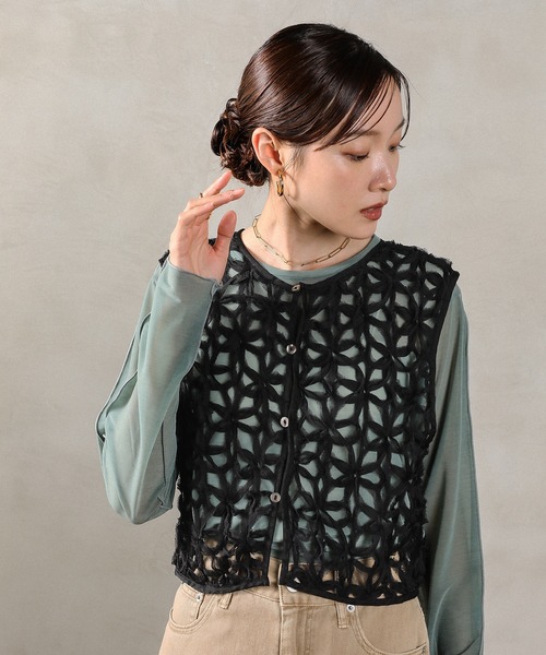 紅花でベスト UVカット加工】ヨンティーベストパレオ(ORANGE): 『チャイハネ