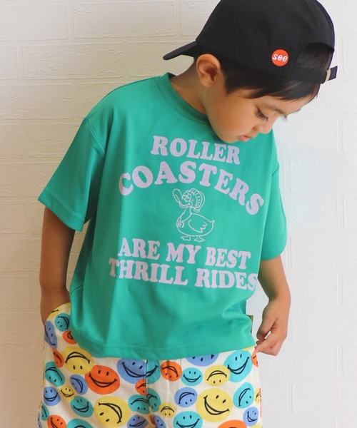 BREEZE（ブリーズ）の「【吸水速乾】EASYドライ バリエーション半袖Tシャツ（Tシャツ/カットソー・キッズ・グレー/オフホワイト/サックスブルー/グリーン/ピンク/レインボー/ベージュ/チャコール/オレンジ/イエロー・80/90/100/110/120/130/140）」の6枚目の写真