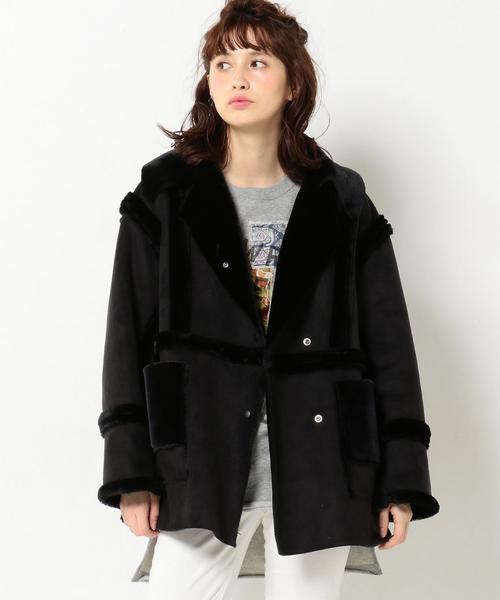 Another Edition(アナザーエディション)の「OKIRAKUフェイクムートンジャケット/BCOKIRAKU FAKE MTN JKT(その他アウター・レディース・ブラック/ネイビー・フリー)」の1枚目の写真