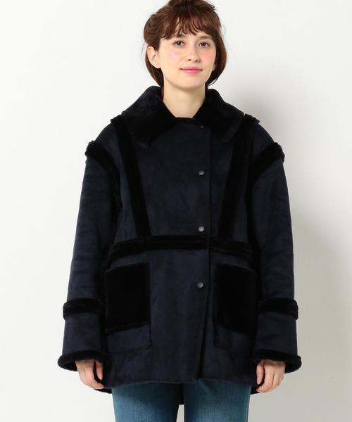 Another Edition(アナザーエディション)の「OKIRAKUフェイクムートンジャケット/BCOKIRAKU FAKE MTN JKT(その他アウター・レディース・ブラック/ネイビー・フリー)」の4枚目の写真
