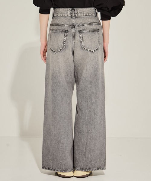 STUDIOUS（ステュディオス）の「【STUDIOUS/ステュディオス】Side Folded Jeans/サイドフォールデッドジーンズ（デニムパンツ・レディース・ダークインディゴブルー/ライトグレー・1/2）」の10枚目の写真