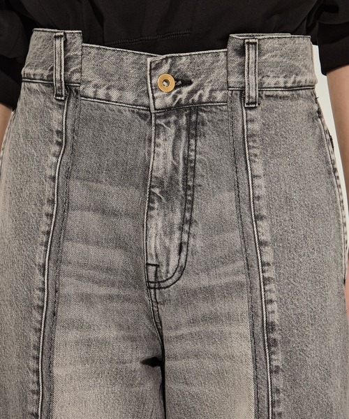 STUDIOUS（ステュディオス）の「【STUDIOUS/ステュディオス】Side Folded Jeans/サイドフォールデッドジーンズ（デニムパンツ・レディース・ダークインディゴブルー/ライトグレー・1/2）」の11枚目の写真