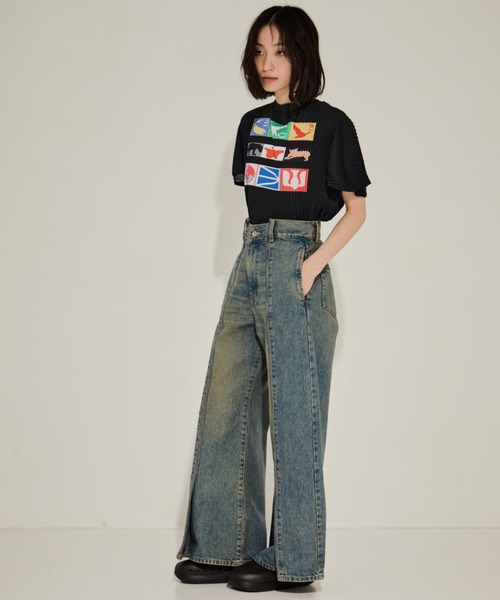 STUDIOUS（ステュディオス）の「【STUDIOUS/ステュディオス】Side Folded Jeans/サイドフォールデッドジーンズ（デニムパンツ・レディース・ダークインディゴブルー/ライトグレー・1/2）」の17枚目の写真