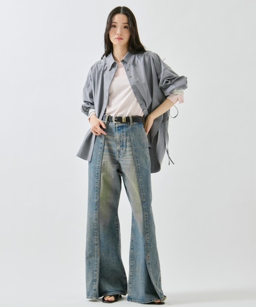 STUDIOUS(ステュディオス)の「【STUDIOUS/ステュディオス】Side Folded Jeans/サイドフォールデッドジーンズ/美脚見え/岡山デニム/ウォッシャブル(デニムパンツ・レディース・ダークインディゴブルー/ライトグレー・1/2)」の22枚目の写真