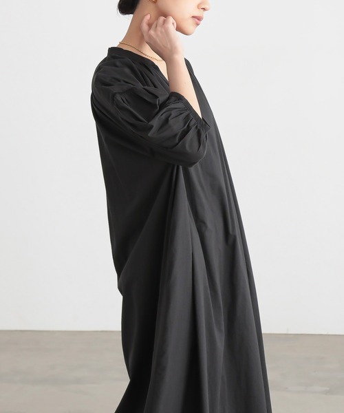 for/c（フォーシー）の「インド綿ボリュームワンピース【オーガニックコットン】（ワンピース・レディース・オフホワイト/ブラック/チャコール・M/L）」の15枚目の写真