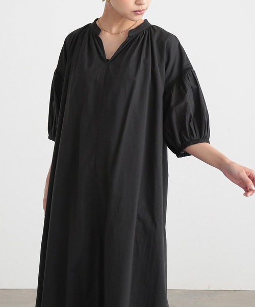for/c（フォーシー）の「インド綿ボリュームワンピース【オーガニックコットン】（ワンピース・レディース・オフホワイト/ブラック/チャコール・M/L）」の16枚目の写真