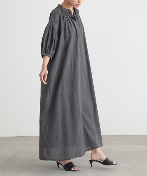 for/c（フォーシー）の「インド綿ボリュームワンピース【オーガニックコットン】（ワンピース・レディース・オフホワイト/ブラック/チャコール・M/L）」の17枚目の写真