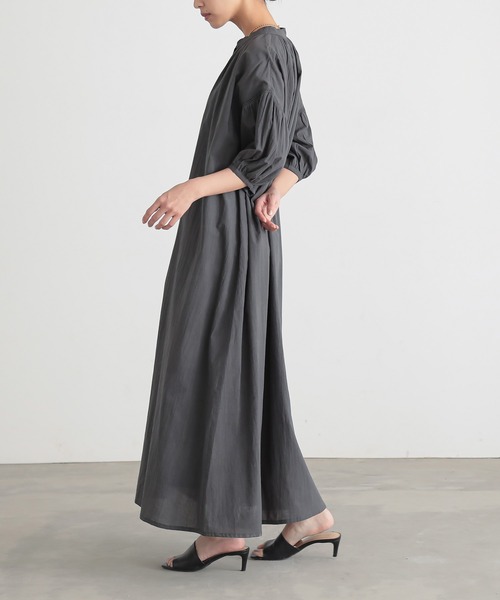 for/c（フォーシー）の「インド綿ボリュームワンピース【オーガニックコットン】（ワンピース・レディース・オフホワイト/ブラック/チャコール・M/L）」の18枚目の写真