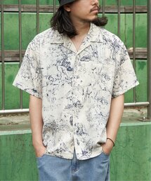 ジャングル総柄半袖シャツ