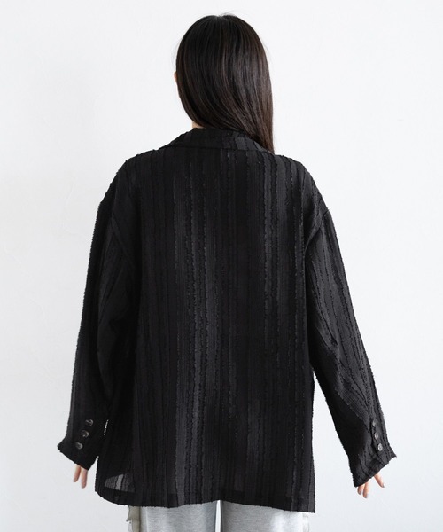 RAGEBLUE（レイジブルー）の「フリンジデザイン/シアールーズテーラードジャケット（テーラードジャケット・レディース・ホワイト/ブラック・FREE）」の15枚目の写真