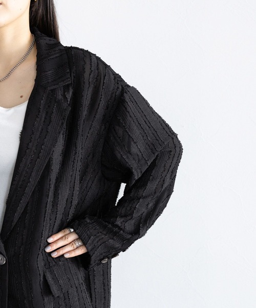 RAGEBLUE（レイジブルー）の「フリンジデザイン/シアールーズテーラードジャケット（テーラードジャケット・レディース・ホワイト/ブラック・FREE）」の18枚目の写真