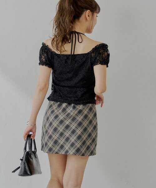 Chico（チコ）の「チェックミニボックススカート（スカート・レディース・ブラック/ブラウン/グレー・FREE）」の18枚目の写真