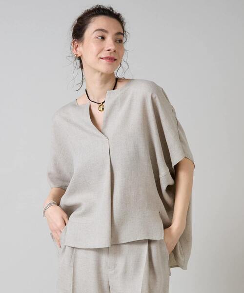Liesse（リエス）の「《 定番 》トリアセ混スキッパードルマンブラウス（シャツ/ブラウス・レディース・カーキ/ブラック/ベージュ・FREE）」の2枚目の写真
