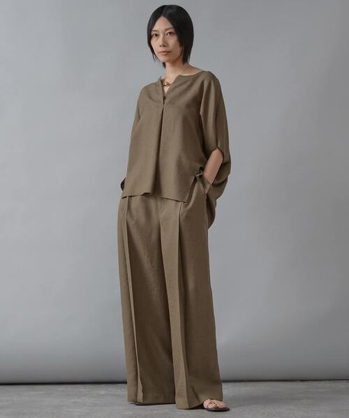 Liesse（リエス）の「《 定番 》トリアセ混スキッパードルマンブラウス（シャツ/ブラウス・レディース・カーキ/ブラック/ベージュ・FREE）」の10枚目の写真