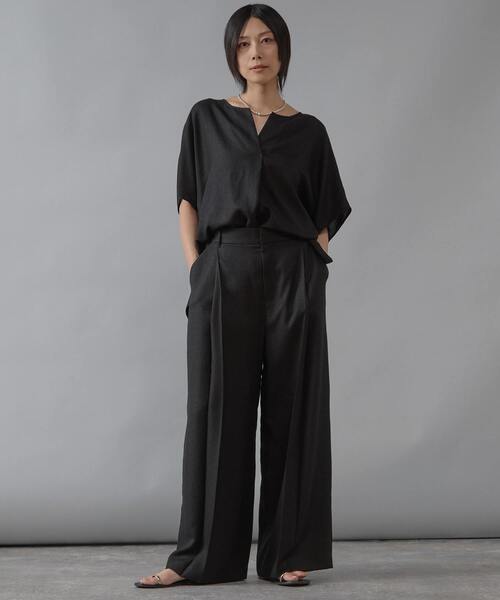 Liesse（リエス）の「《 定番 》トリアセ混スキッパードルマンブラウス（シャツ/ブラウス・レディース・カーキ/ブラック/ベージュ・FREE）」の7枚目の写真