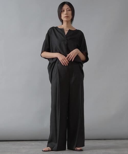 Liesse（リエス）の「《 定番 》トリアセ混スキッパードルマンブラウス（シャツ/ブラウス・レディース・カーキ/ブラック/ベージュ・FREE）」の6枚目の写真