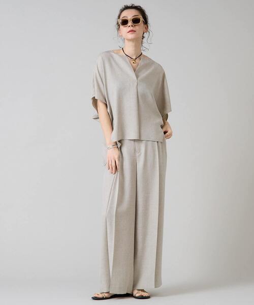 Liesse（リエス）の「《 定番 》トリアセ混スキッパードルマンブラウス（シャツ/ブラウス・レディース・カーキ/ブラック/ベージュ・FREE）」の17枚目の写真