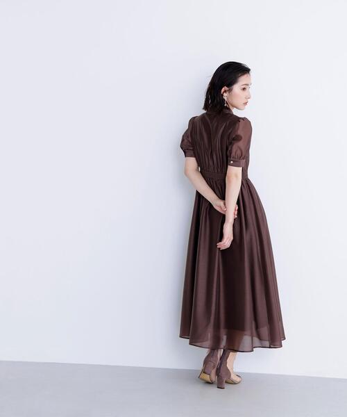NATURAL BEAUTY BASIC(ナチュラルビューティーベーシック)の「◇シアーシャツワンピース(シャツワンピース・レディース・ダークブラウン/ブルー・SMALL/MEDIUM)」の7枚目の写真