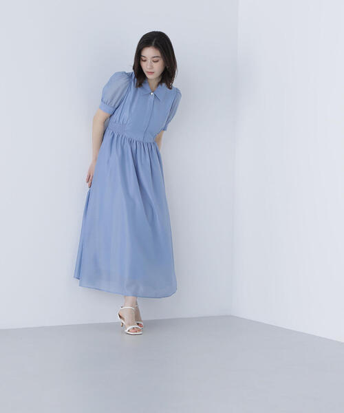 NATURAL BEAUTY BASIC（ナチュラルビューティーベーシック）の「◇シアーシャツワンピース（シャツワンピース・レディース・ダークブラウン/ブルー・SMALL/MEDIUM）」の18枚目の写真