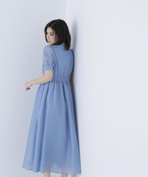 NATURAL BEAUTY BASIC（ナチュラルビューティーベーシック）の「◇シアーシャツワンピース（シャツワンピース・レディース・ダークブラウン/ブルー・SMALL/MEDIUM）」の17枚目の写真