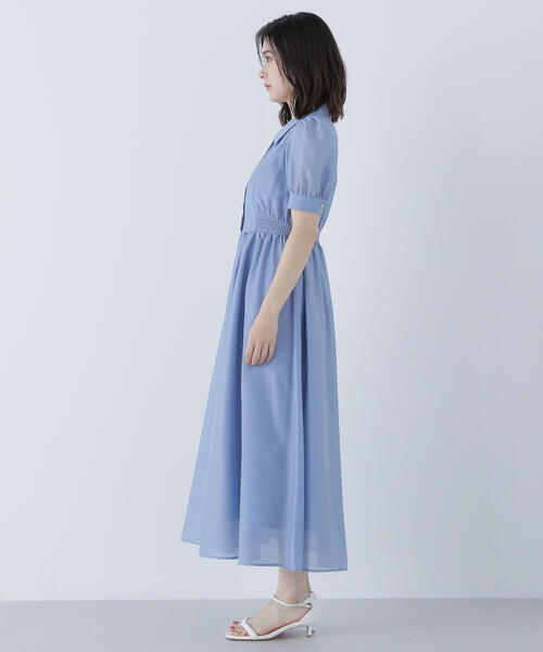 NATURAL BEAUTY BASIC（ナチュラルビューティーベーシック）の「◇シアーシャツワンピース（シャツワンピース・レディース・ダークブラウン/ブルー・SMALL/MEDIUM）」の11枚目の写真