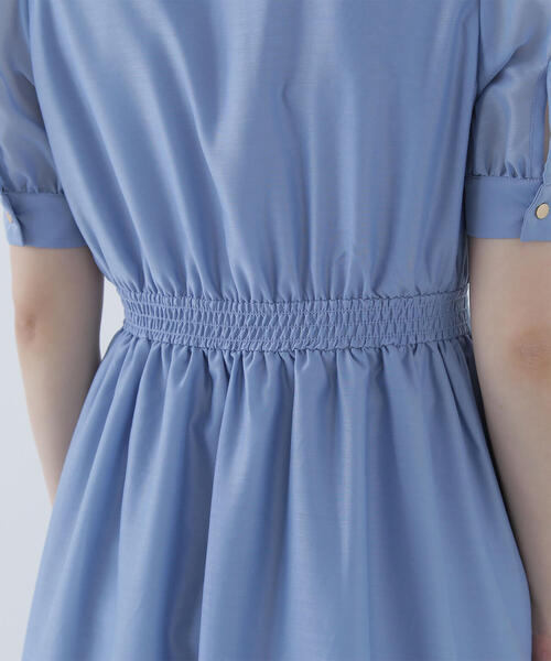 NATURAL BEAUTY BASIC（ナチュラルビューティーベーシック）の「◇シアーシャツワンピース（シャツワンピース・レディース・ダークブラウン/ブルー・SMALL/MEDIUM）」の3枚目の写真