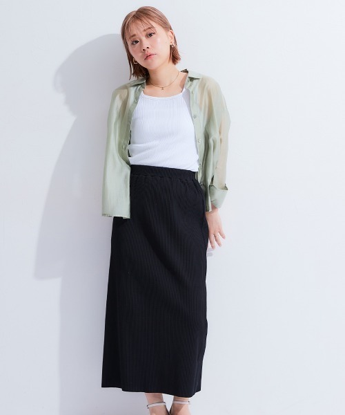 Petitjo（プッチージョ）の「小さいサイズ　セルフカットリブスカート　低身長さん・小柄女性（スカート・レディース・カーキ/ブラック・PM/PS/PL/PSS）」の8枚目の写真