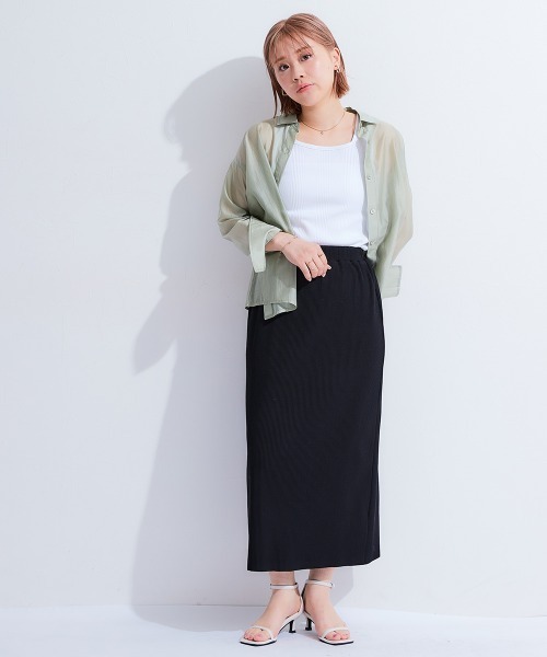 Petitjo（プッチージョ）の「小さいサイズ　セルフカットリブスカート　低身長さん・小柄女性（スカート・レディース・カーキ/ブラック・PM/PS/PL/PSS）」の10枚目の写真