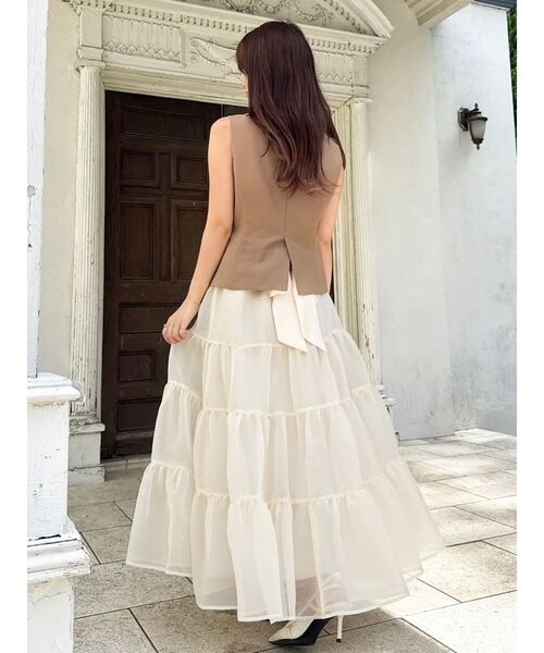 dazzlin（ダズリン）の「ショートジレ（ベスト・レディース・キャメル/チャコールグレー・FREE）」の10枚目の写真