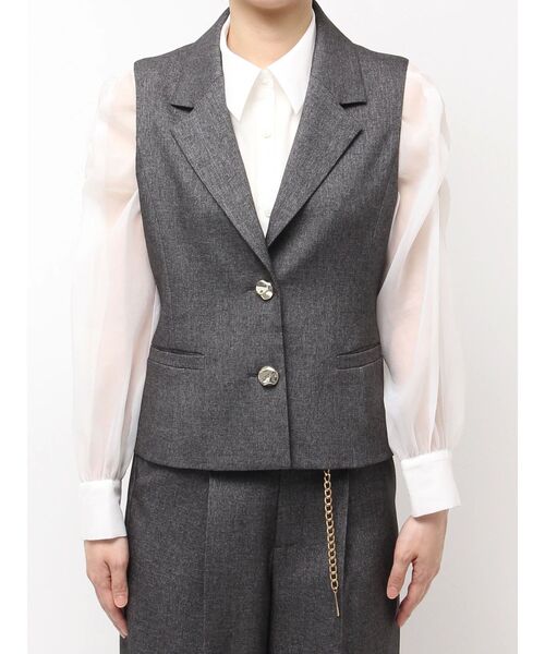 dazzlin（ダズリン）の「ショートジレ（ベスト・レディース・キャメル/チャコールグレー・FREE）」の19枚目の写真