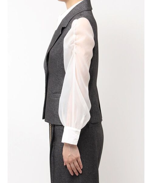 dazzlin（ダズリン）の「ショートジレ（ベスト・レディース・キャメル/チャコールグレー・FREE）」の20枚目の写真