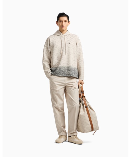 Emporio Armani◆ASV フード付きスウェットシャツ ダイヤ 人気 エンポリオ アルマーニ】ASV フード付きスウェットシャツ ダブル