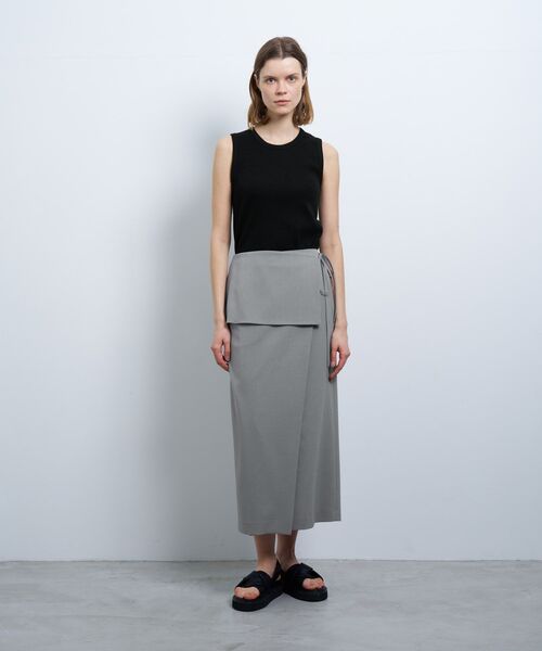 LANVIN en Bleu（ランバンオンブルー）の「トリクシオンラップスカート（スカート・レディース・グレー/ブラック・38）」の3枚目の写真