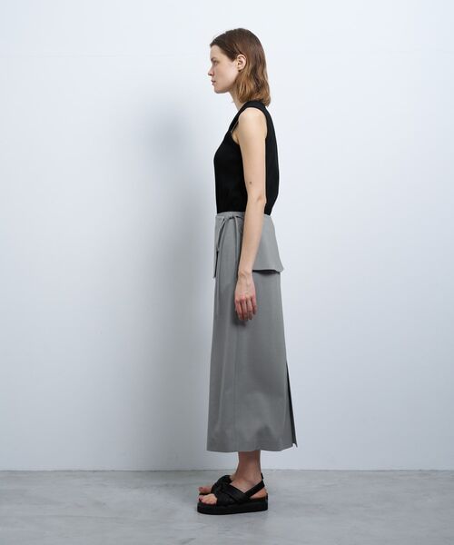 LANVIN en Bleu（ランバンオンブルー）の「トリクシオンラップスカート（スカート・レディース・グレー/ブラック・38）」の4枚目の写真