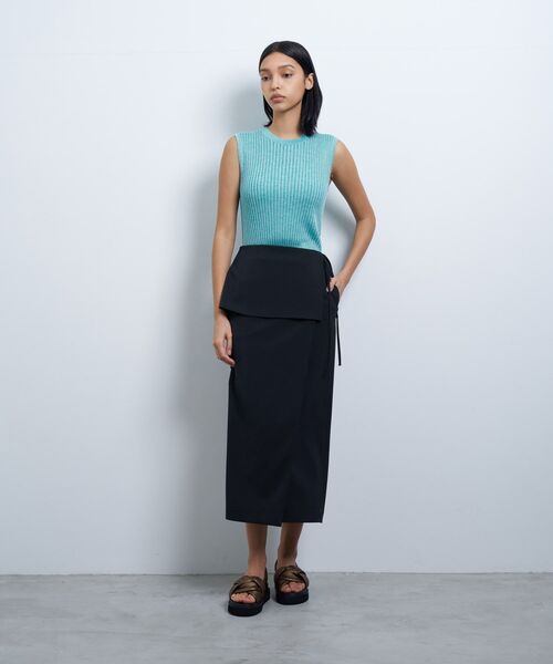 LANVIN en Bleu（ランバンオンブルー）の「トリクシオンラップスカート（スカート・レディース・グレー/ブラック・38）」の10枚目の写真