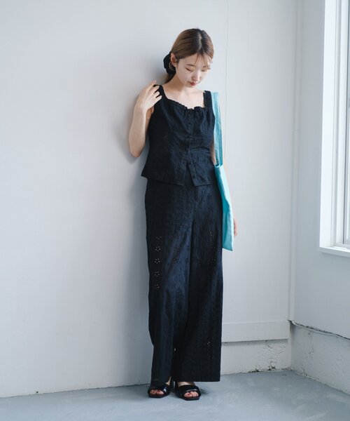 Kastane 1日限定販売　レースパッチワークパンツ　ブラック kastane 1日限定販売 レースパッチワークパンツ - メルカリ