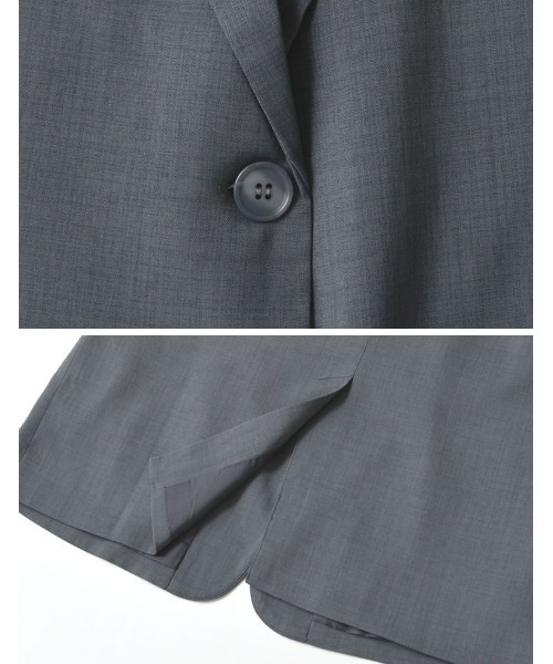 Re:EDIT（リエディ）の「リネンライク半袖テーラードジャケット（テーラードジャケット・レディース・ブラック/アイボリー/ブルー/チャコールグレー/ベージュ/イエロー/ブラウン・LARGE/MEDIUM）」の11枚目の写真