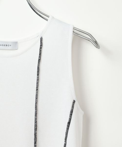 PAGEBOY(ページボーイ)の「ハイショクパイピングノースリーブ(タンクトップ・レディース・ブラック/オフホワイト/グリーン系その他4・FREE)」の22枚目の写真