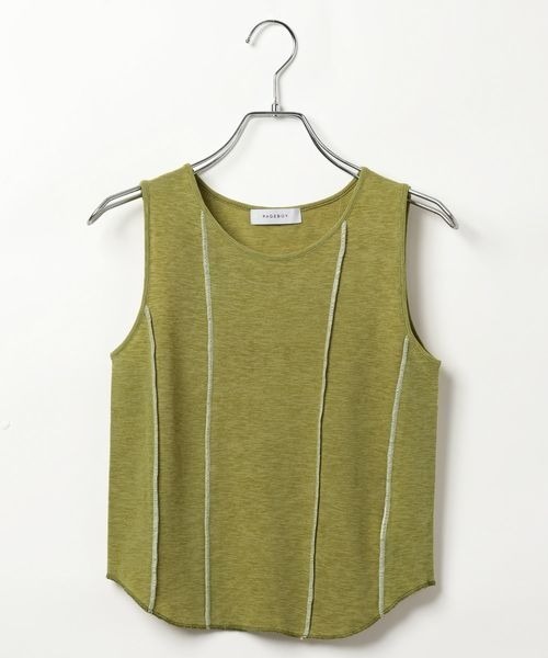 PAGEBOY(ページボーイ)の「ハイショクパイピングノースリーブ(タンクトップ・レディース・ブラック/オフホワイト/グリーン系その他4・FREE)」の16枚目の写真