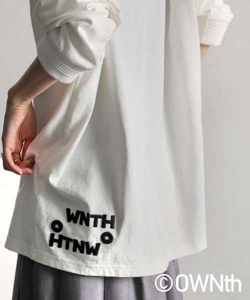 antiqua（アンティカ）の「ふくれデザインロゴロンT（Tシャツ/カットソー・レディース・ブラック/ホワイト・P/R）」の5枚目の写真