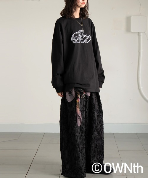 antiqua（アンティカ）の「ふくれデザインロゴロンT（Tシャツ/カットソー・レディース・ブラック/ホワイト・P/R）」の9枚目の写真
