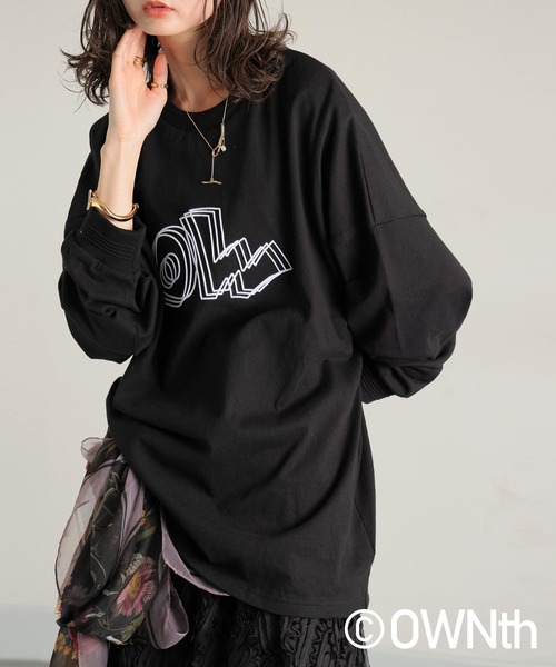 antiqua（アンティカ）の「ふくれデザインロゴロンT（Tシャツ/カットソー・レディース・ブラック/ホワイト・P/R）」の10枚目の写真