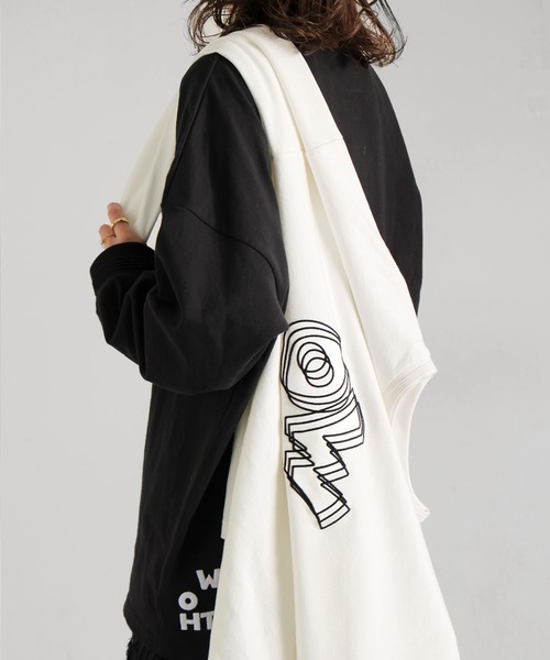 antiqua（アンティカ）の「ふくれデザインロゴロンT（Tシャツ/カットソー・レディース・ブラック/ホワイト・P/R）」の14枚目の写真