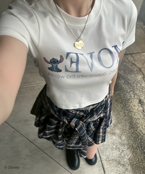 tシャツ STITCH/ロゴプリントミニT レディース STITCH/ロゴプリントミニT（Tシャツ/カットソー）｜Disney