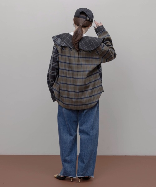 Eimee Law（エイミーロウ）の「フルカラーチェックジップシャツ（シャツ/ブラウス・レディース・ブラック/ブルー・FREE）」の14枚目の写真