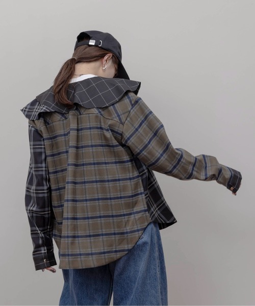 Eimee Law（エイミーロウ）の「フルカラーチェックジップシャツ（シャツ/ブラウス・レディース・ブラック/ブルー・FREE）」の18枚目の写真