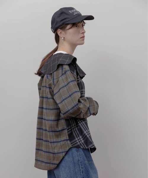 Eimee Law（エイミーロウ）の「フルカラーチェックジップシャツ（シャツ/ブラウス・レディース・ブラック/ブルー・FREE）」の19枚目の写真