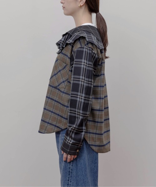 Eimee Law（エイミーロウ）の「フルカラーチェックジップシャツ（シャツ/ブラウス・レディース・ブラック/ブルー・FREE）」の22枚目の写真